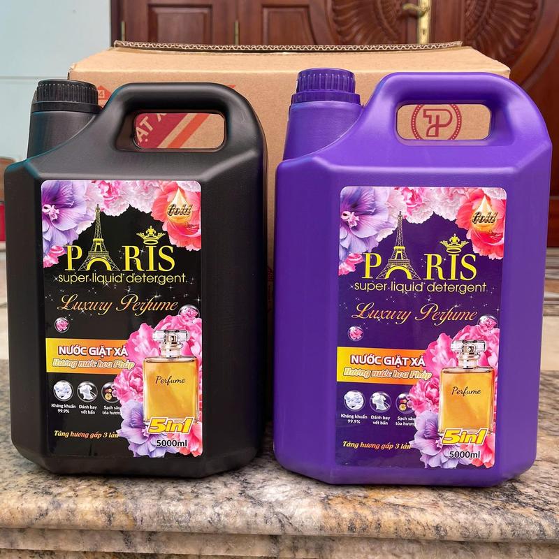  LẺ = SỈ COMBO 2 CAN NƯỚC GIẶT PARIS PHIÊN BẢN MỚI TỔNG 10 LÍT NƯỚC GIẶT HƯƠNG HOA 