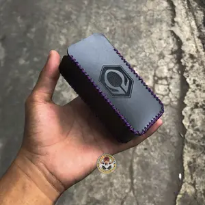 Leather Sleeve Case Pelindung Kulit V3 Polos Logo Benang Ungu