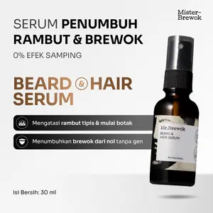 Misterbrewok Beard & Hair Serum 30 ml - Penumbuh Rambut & Brewok Pria Bersertifikasi BPOM