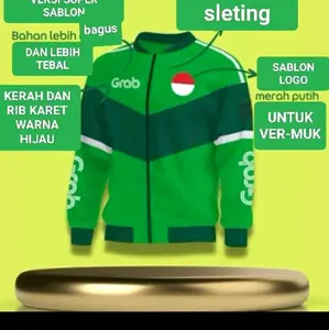 jaket ojek gonline  GB bomber terbaru 2024 bahan taslan kerah hijau bisa buat vermuk Korean style Tebal bukan tipis Pria Wanita Distro Waterproof Unisex terlaris