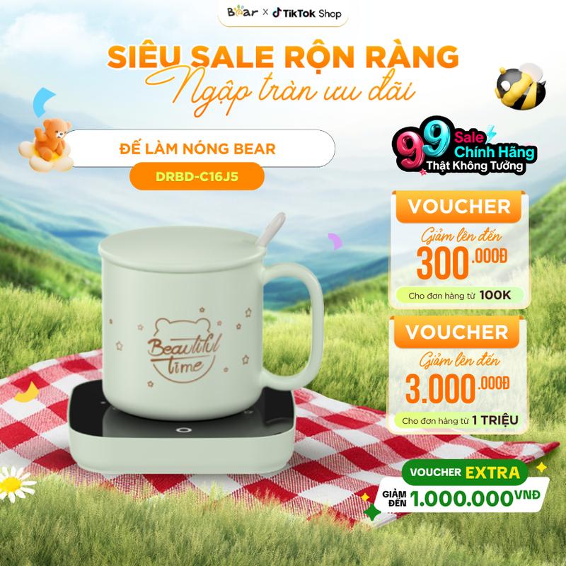 [Tặng Cốc Gốm Sứ] Đế Hâm Nóng Đồ Uống BEAR Đế Làm Nóng Đồ Uống Hâm Sữa Hâm Trà Nhanh An Toàn Tiết Kiệm Điện C16J5