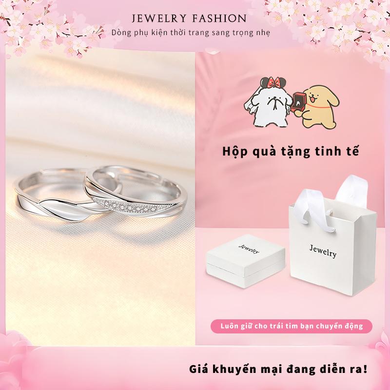 Jewelry Fashion - Nhẫn Điều Chỉnh Nhẫn Đôi Nam Nữ Mobius Thép Không Gỉ Sang Trọng Nhẹ Thiết Kế Ngách Vỹ Titanium Inox Nam Titan Không Gỉ Trơn Sang Trọng Nhẹ Bộ hộp quà nhẫn đính hôn cưới nhẫn inox set nhẫn nữ không gỉ