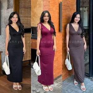 MARVELIA LONG DRES / SLIM FIT DRESS / DRESS PESTA