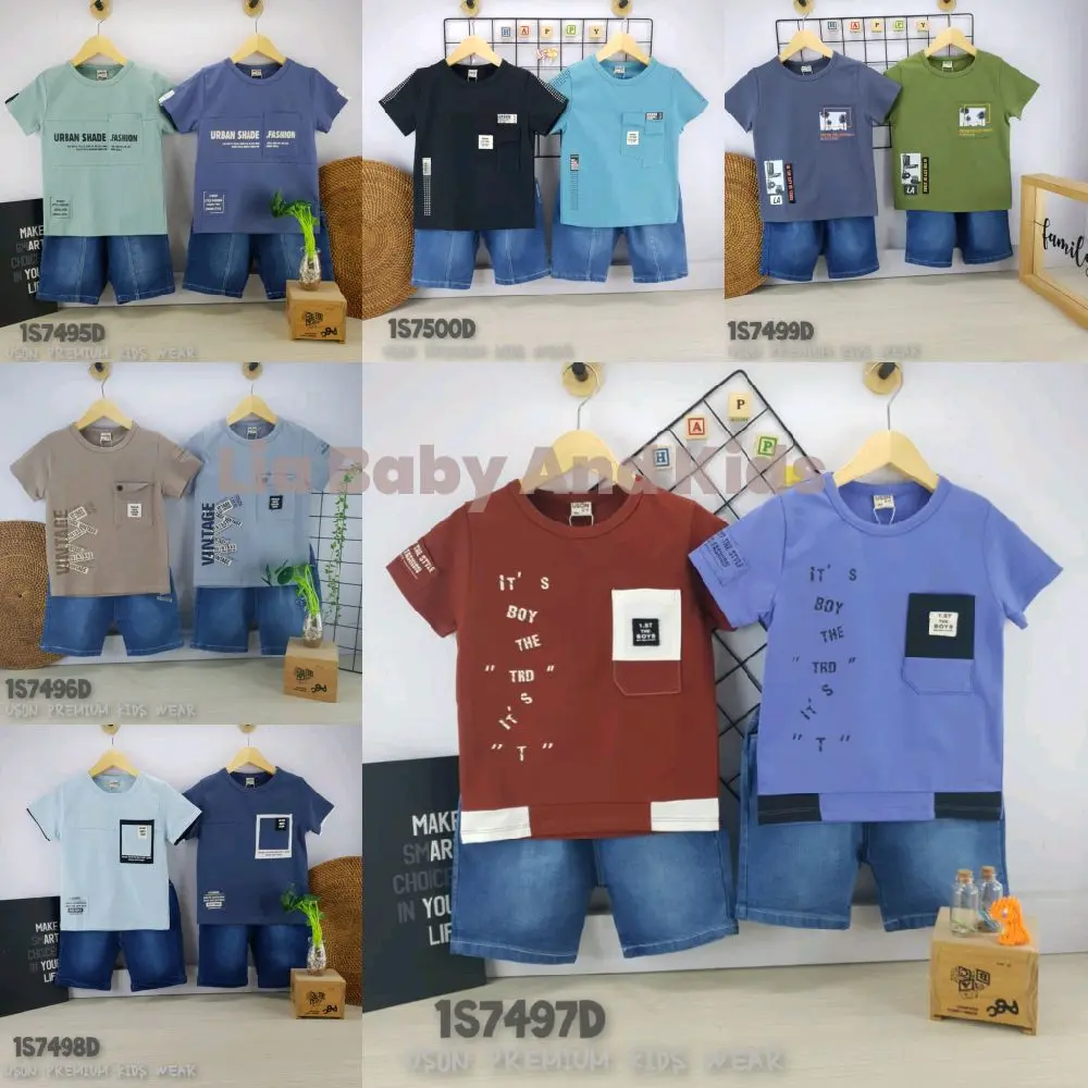 SIZE 140-170 SETELAN USON CELANA JEANS ANAK COWOK 4-6 TAHUN DE