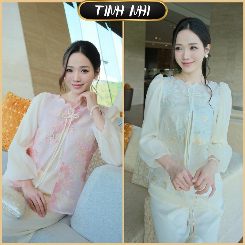  Set áo gấm phối tay bồng Tinh Nhi nàng thơ PP31 Nhung Nữ 