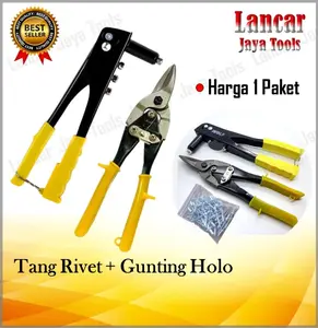 Gunting Holo, Tang Rivet & Paku Rivet (440) 3,2mm x 100pcs (Tang Ripet & Gunting Baja/Galvalum) a