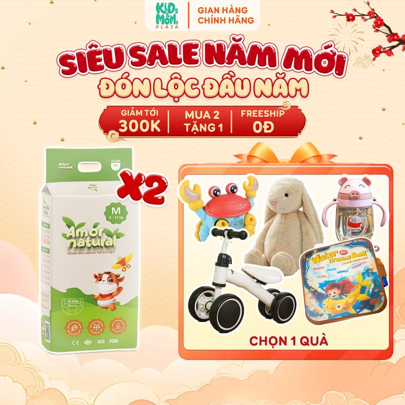 2A COMBO BÉ NGOAN COMBO 2 BỊCH tã bỉm quần dán Amor Natural thoáng ngừa hăm size NB tới 4XL