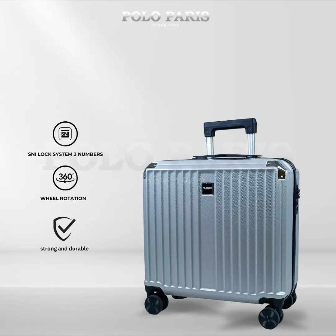 POLOPARIS - Koper Pilot 007 18 Inch Fiber Abs Aluminum Frame Kunci Tanam Kombinasi 3 Angka Roda Putar 360 Tahan Banting