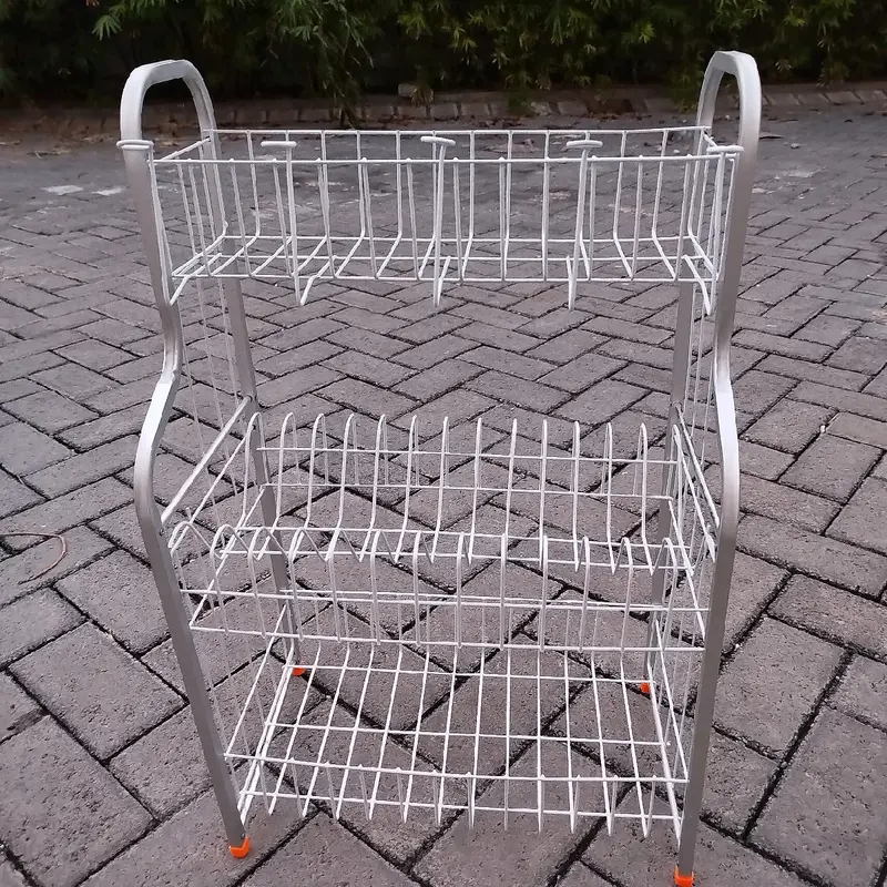 Rak Piring Mini Aluminium 3 Susun / Rak Piring Cantik Minimalis / Plus Tempat Gelas / Tanpa Tempat Gelas Besi Plastic 6