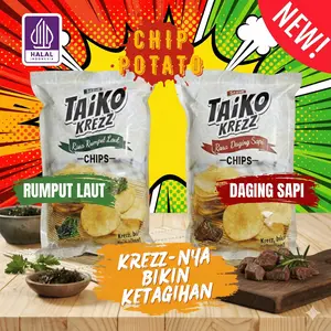 [NEW] Taiko Krezz Chip Potato - Cemilan Nagih Rasa Daging Sapi & Seaweed Gurih Umami Taiko Krezz Keripik Kentang Potato Chips Rasa Rumput Laut & Daging Sapi Gurih Renyah Halal