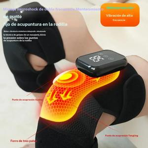 Masajeador de rodilla eléctrico con calor, máquina de masaje de rodilla con vibración envolvente 3D, masajeador profesional de articulación de rodilla para el hogar y viajes