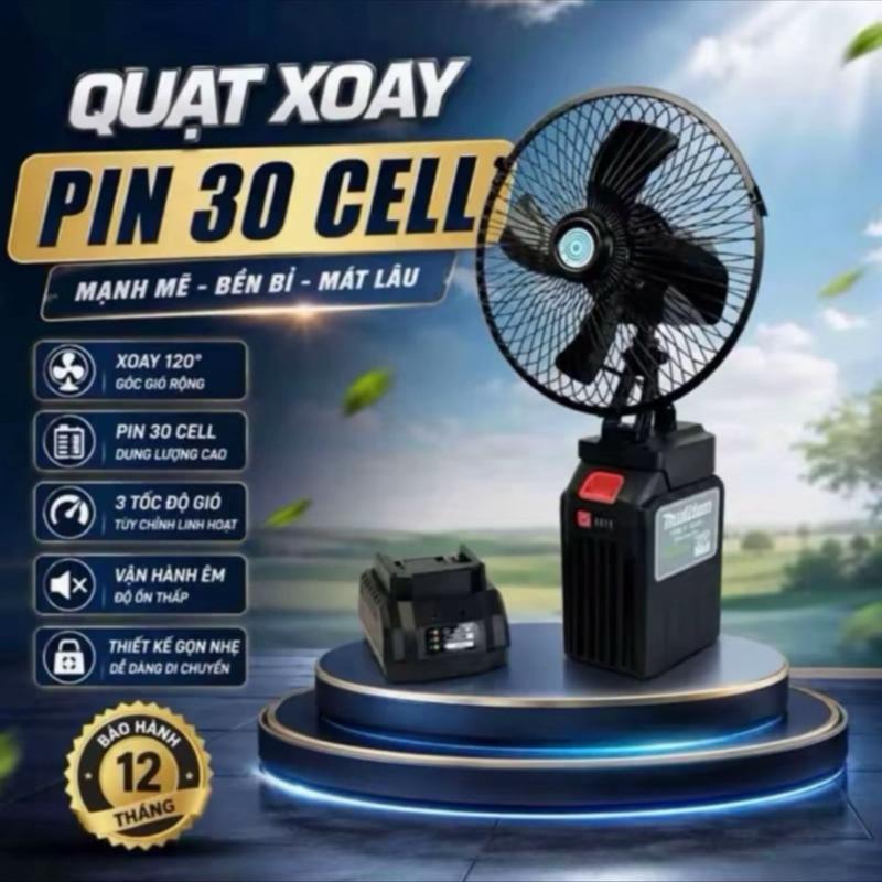 Quạt Tích Điện 30 Cell - Mạnh Mẽ Bền Bỉ Mát Lâu - 3 Tốc Độ Gió - Thiết Kế Gọn Nhẹ Dễ Dàng Di Chuyển - Bao Hành 12 Tháng