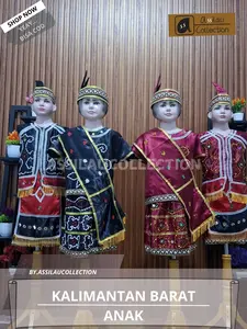 Baju Adat Anak Kalimantan Barat  Satuan (Laki/Cewek) Pakaian Aksesoris