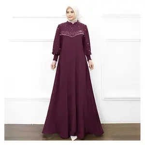 Vioni Dress / Gamis Crinkle Premium / Baju Muslim Wanita Dewasa / Dress Payet Mutiara / Dress Formal Casual Airflow Balon Zipper