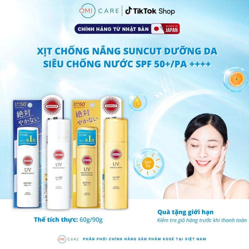 Xịt Chống Nắng SUNCUT Chống Nắng Chống Nước Cho Da Và Tóc SPF 50+/PA ++++ Chai 60g/90g