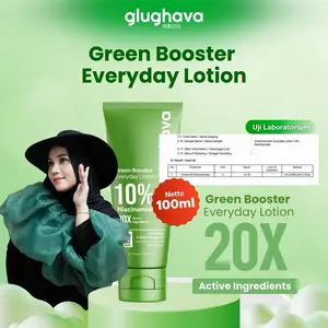 GLUGHAVA STORE - ( DPT 1 ) GREEN BOOSTER EVERYDAY LOTION - 10% NIACINAMIDE + 20 ACTIVE INGREDIENTS
