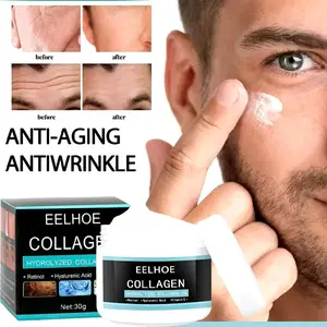 EELHOE Krim Pria Collagen Anti-Aging & Anti-Kerut Pencerah Wajah Pelembut Penipis Kulit Mencerahkan Mengurangi Komedo 30g - Berjerawat, Kerutan, Muka, Pelembab, Bopeng, Facial - Kering, Perawatan, Mengencangkan, Hitam, Gatal, Berminyak, Bersihkan