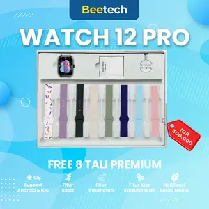 Smartwatch BEETECH 12 Pro Original – Free 8 Strap | Support iOS & Android | Gen Tertinggi
