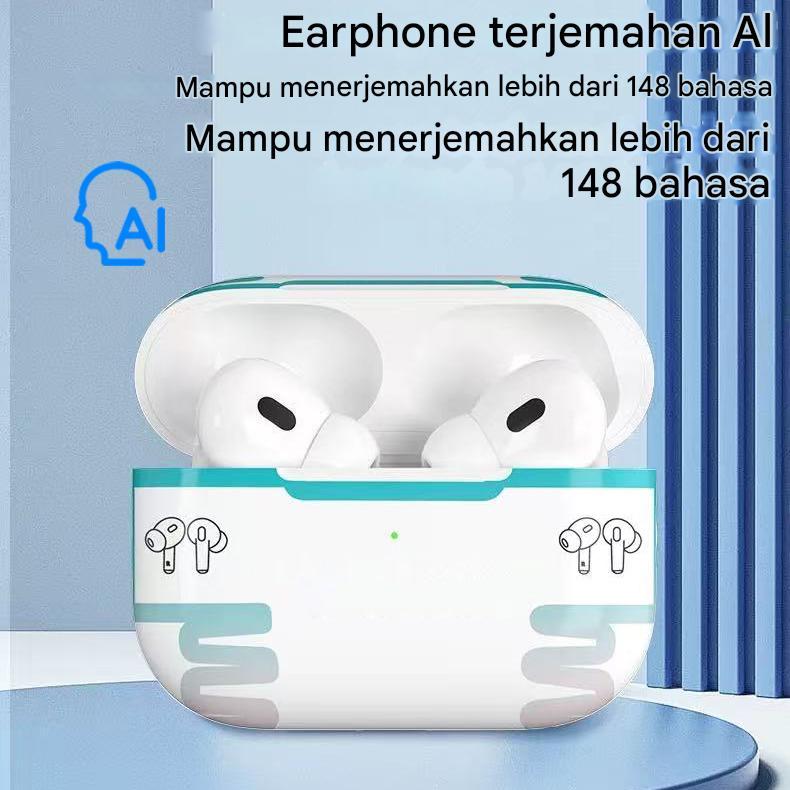 AI TWS Original TWS Earphone Nirkabel Bluetooth 5.3 Dual MIC Stereo Noise Reduction Bass HIFI Touch Control Earbuds