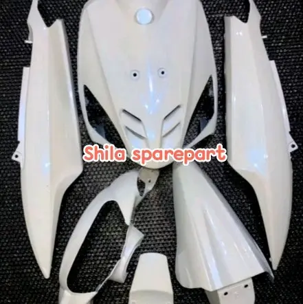 Cover Full Body Alus Yamaha Mio sporty warna Putih lembayung Blue Costum
