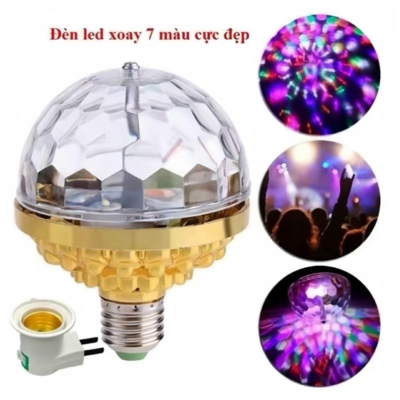 Đèn LED Xoay 7 Màu Cực Đẹp - Thiết Kế E27 - Tạo Hiệu Ứng Đầy Màu Sắc Cho Tiệc Tùng