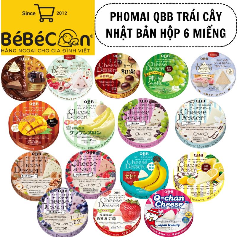 [2 HỘP] Phomai QBB Nhật Cheese Dessert 6 miếng Phô Mai Trái Cây Ngọt thơm ngon
