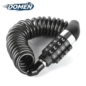 DOMEN Bicycle Lock Steel Wire Chain Lock Bike Motorcycle Anti-theft Code 4 Digit Password Steel Wire Rope Lock Helmet Lock