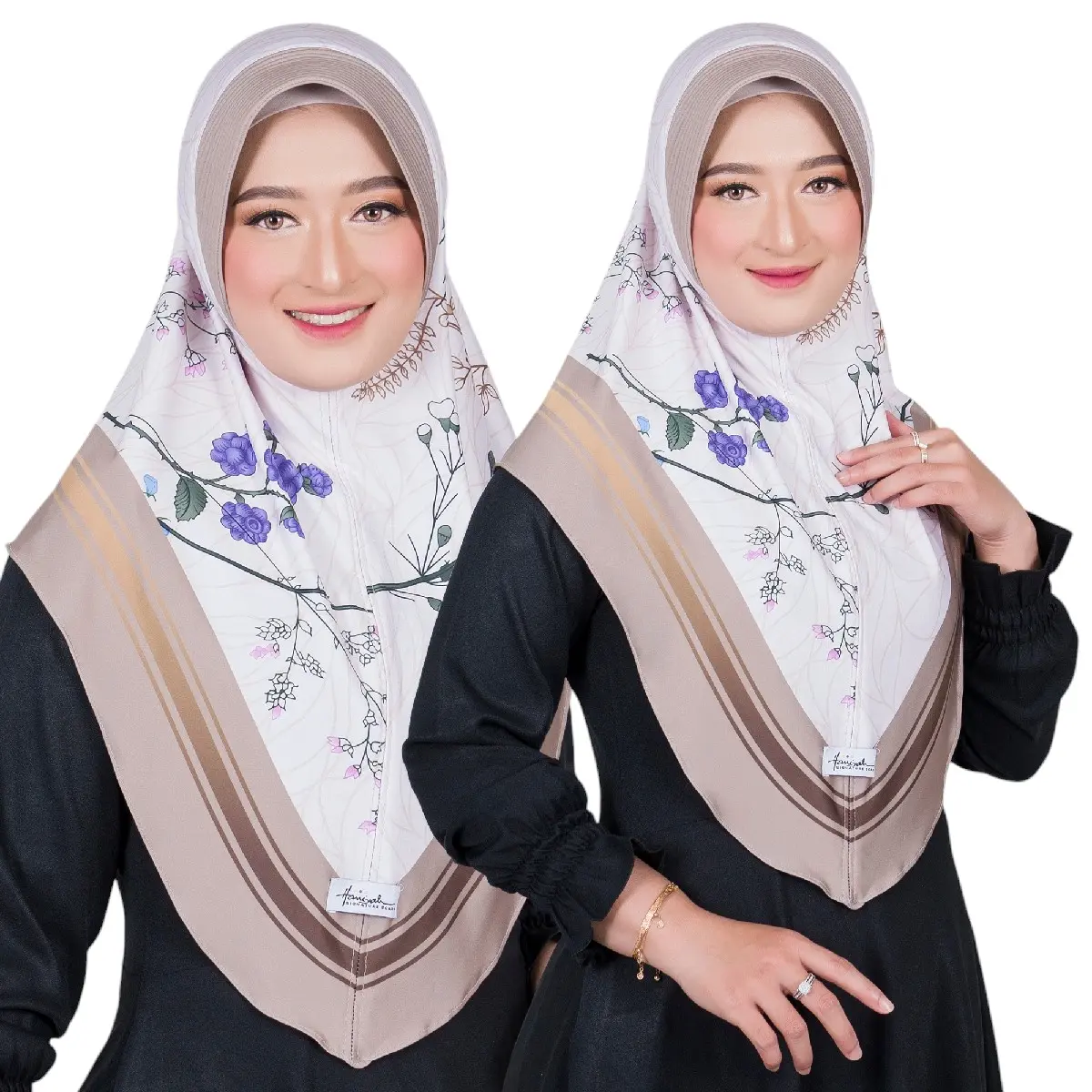 hijab instan kerudung bergo motif yura jilbab jersy printing hijab viral jilbab tren hijab premium instan Muslim Wanita Dewasa Nyaman Spandex Tebal Cantik