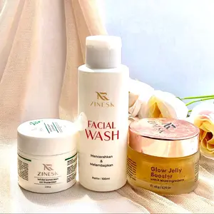ZINESK SKINCARE PAKET BASIC Facial wash, sunscreen, moisturizer Perawatan Wajah Membersihkan Mencerahkan Kering Berminyak