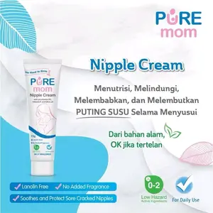 Pure Mom Nipple Cream - Menutrisi Melindungi Melembabkan dan Melembutkan Puting Susu Selama Menyusui Dari Bahan Alam