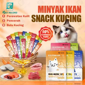 100pcs Snack Kucing Cemilan Kucing Minyak ikan Makanan Basah Kucing Cat Strip 16gr Creamy Treats Kucing Cat Food Stri whiskas