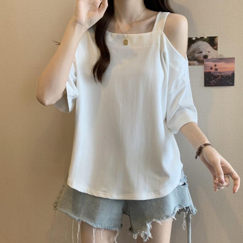 Atasan Wanita Dewasa Import Polosan Tali 1 Off Shoulder Kekinian Korean Style 5
