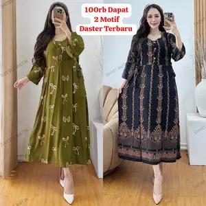 (EXCLUSIVE AYYAS SHOP) Bundling Isi 2 Pcs Daster Chibi Motif Terbaru Lengan 3/4 Bahan Rayon Tebal Kancing Depan Busui Bumil