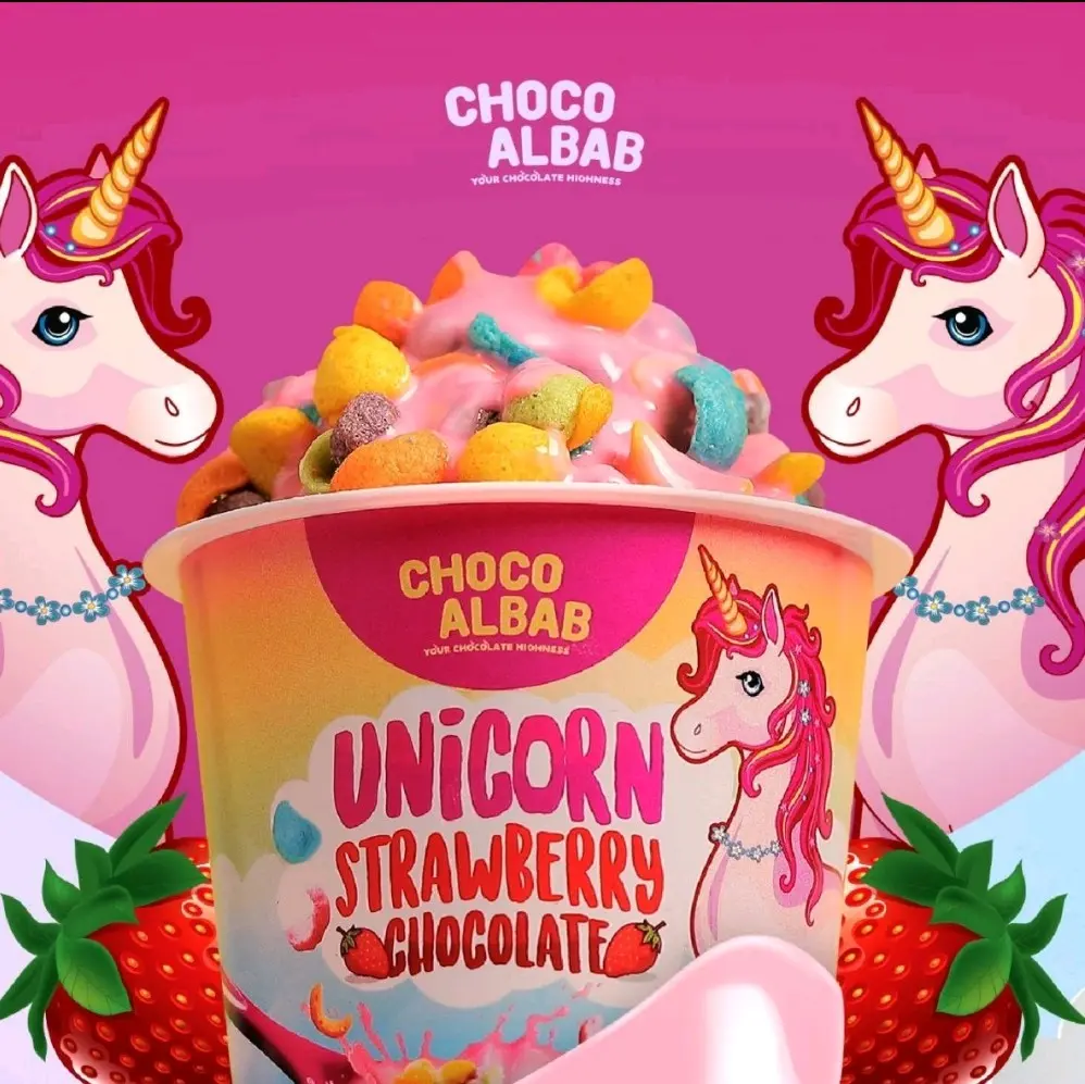 ChocoAlbab unicorn strawberry Mini Tubs 85gm