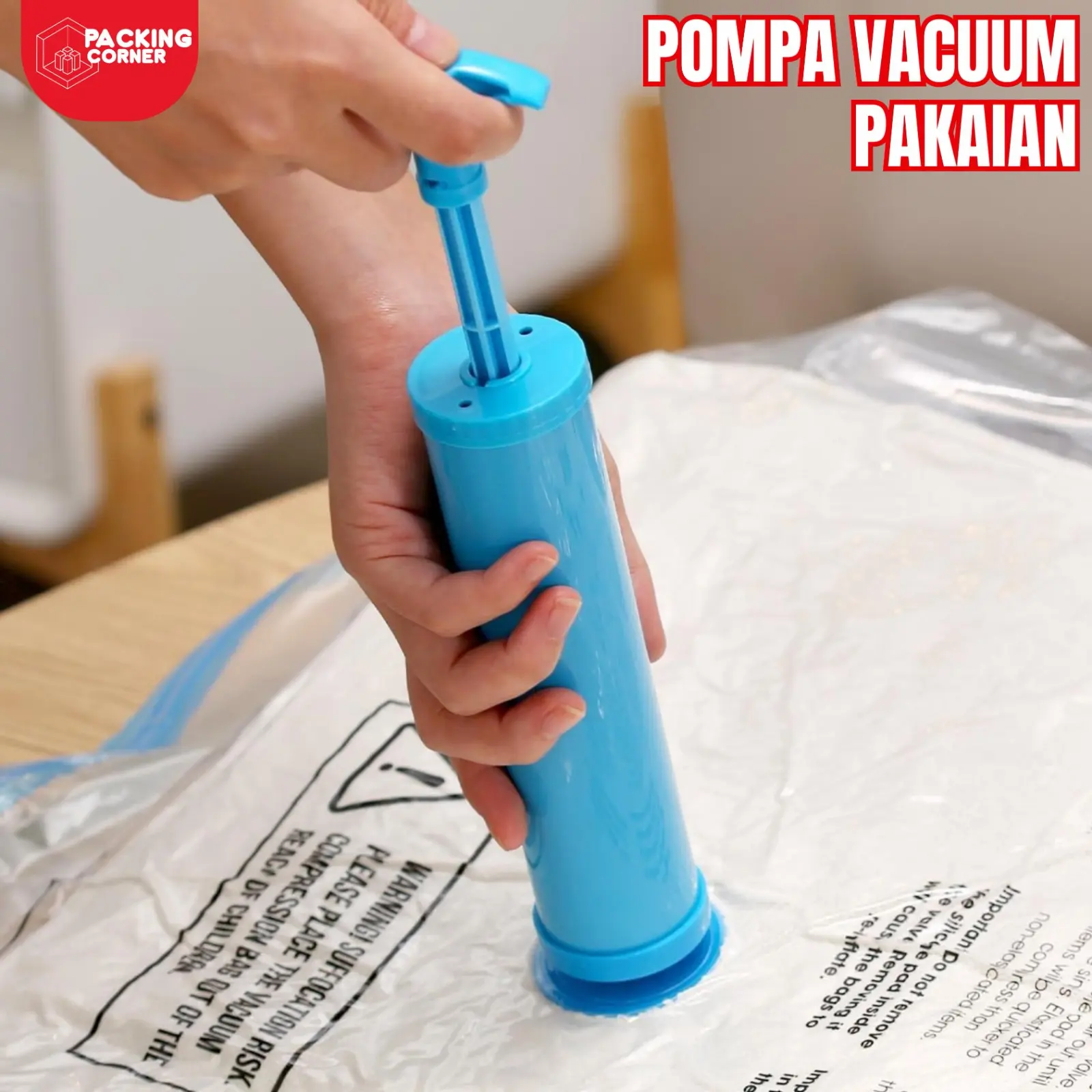 Pompa Vacuum Baju Manual Alat Vakum Press Pakaian Vacum Air Pump Travel