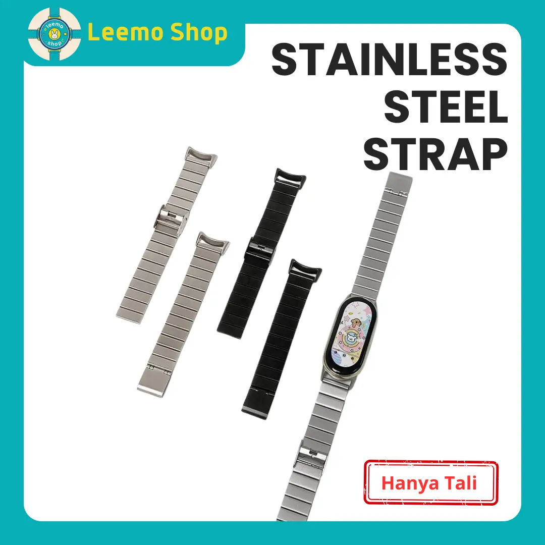 Strap Jam Tangan Smartwatch Stainless Steel Elegan – Tali Strap Jam Tangan Metal Stainless Steel Kompatibel untuk M Band 8/9/10 Huawei Band 8/9/10 11 Pro