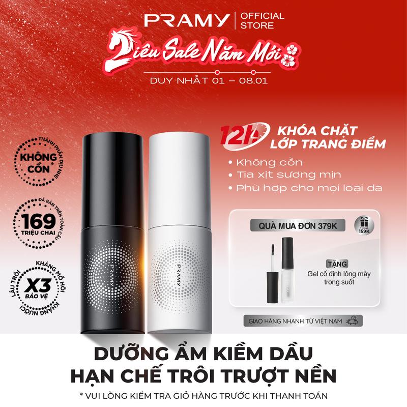   SIZE NHỎ  PRAMY Xịt Khoá Nền Giữ Lớp Makeup Lâu Trôi Dưỡng Ẩm Setting Spray 30ml 