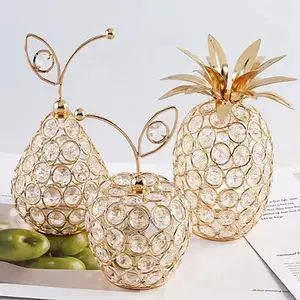 Optivia Ornamen Kristal Buah / Dekorasi Ruang Tamu Kristal Crystal Nanas pear apple pajangan mewah swarlovsky