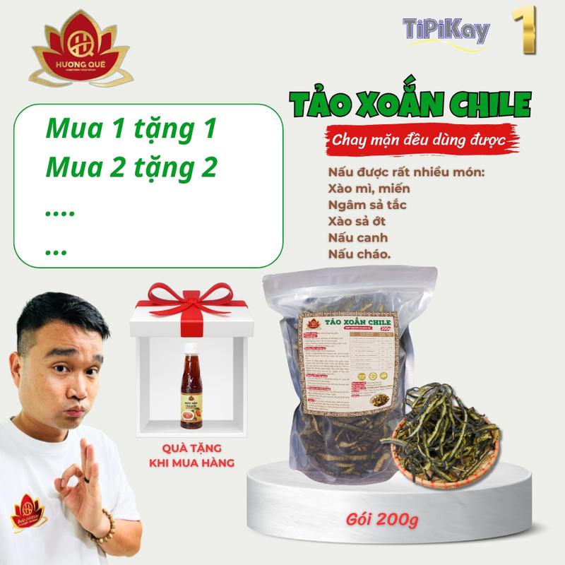 TiPiKay Shop 1 - Tảo Xoắn Chile Gói 200g - Chay Mặn Đều Dùng Được Lá Rong Biển