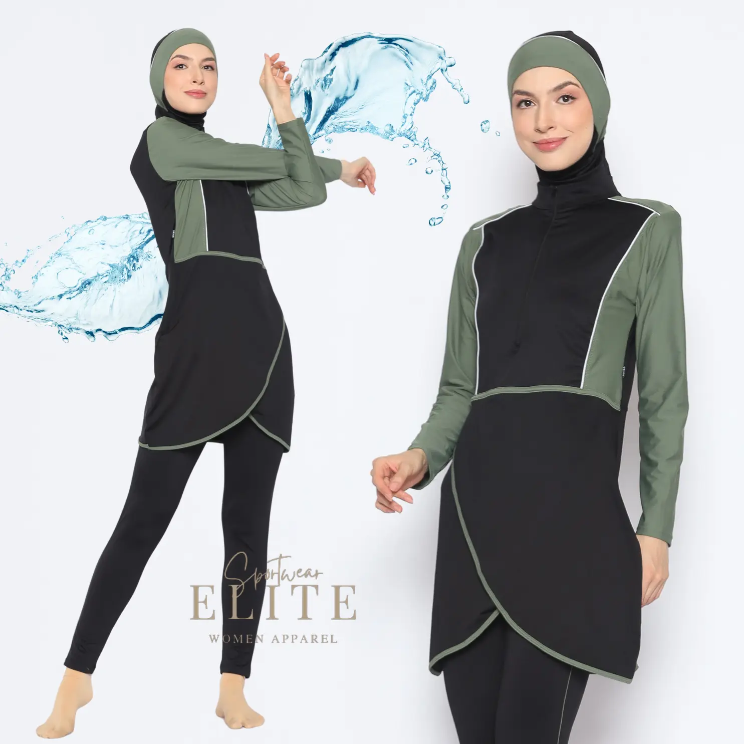 ELITE - Baju Renang Muslimah EMILY | Luxury Simwear | Lycra Fabric