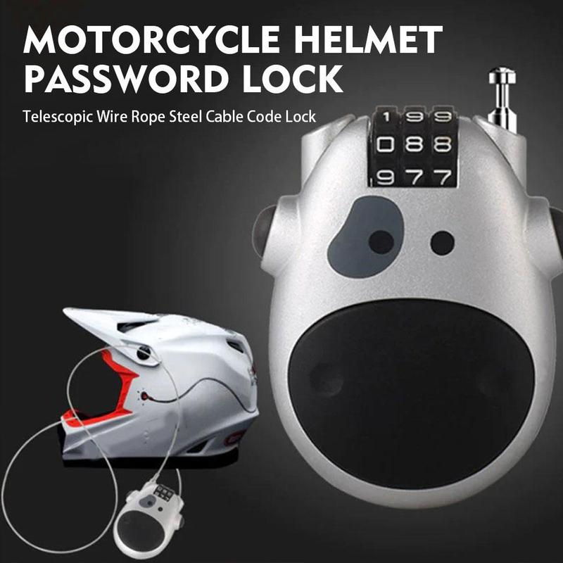 Product Introduction of Motorcycle Helmet Lock Electric Vehicle Helmet Anti-theft Combination Lock Suitcase Wire Lock N4N8 25