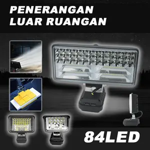 84 led Lampu darurat luar High Lumens Paling Kuat, Isi Ulang Lampu Flash Super Terang Tahan Air Dapat Diperbesar Berkemah Terbaik
