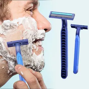 ECER 1PCS ALAT CUKUR JENGGOT 2 MATA PISAU / 3 MATA PISAU CUKUR KUMIS / PENCUKUR KUMIS BIRU CUKURAN Bulu Kemaluan Ketiak Rambut Kaki Manual Razor Double Blade Serbaguna