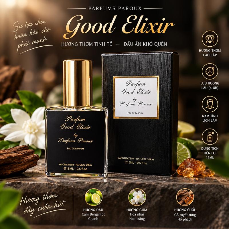 Good Elixir EDP 15ml – Nước Hoa Nam Hương Thơm Sang Trọng, Dễ Dùng