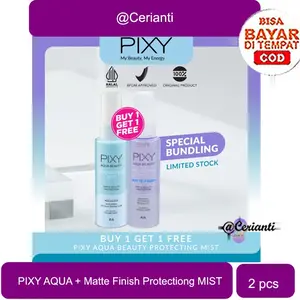 PIXY Aqua beauty Protecting Mist Matte Finish 60ml 100ml Setting Spray Facial Mist Beli 1 Gratis 1 Free_Cerianti Wajah