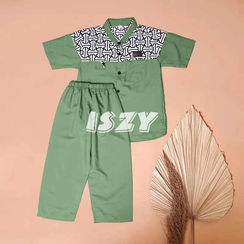 SETELAN BAJU KOKO FALCON BUSANA MUSLIM ANAK LAKI-LAKI SIZE S-3XL LENGAN PENDEK 1