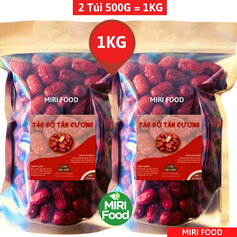 (Combo 2 Túi 500g) 1Kg Táo Đỏ Tân Cương Size Trung Nhỏ Loại Ngon Ngọt Chắc Thịt Dùng Nấu Chè Dưỡng Nhan, Trà Thảo Mộc, Chưng Yến, Táo Tàu Snack Ăn Vặt Thức Ăn Food