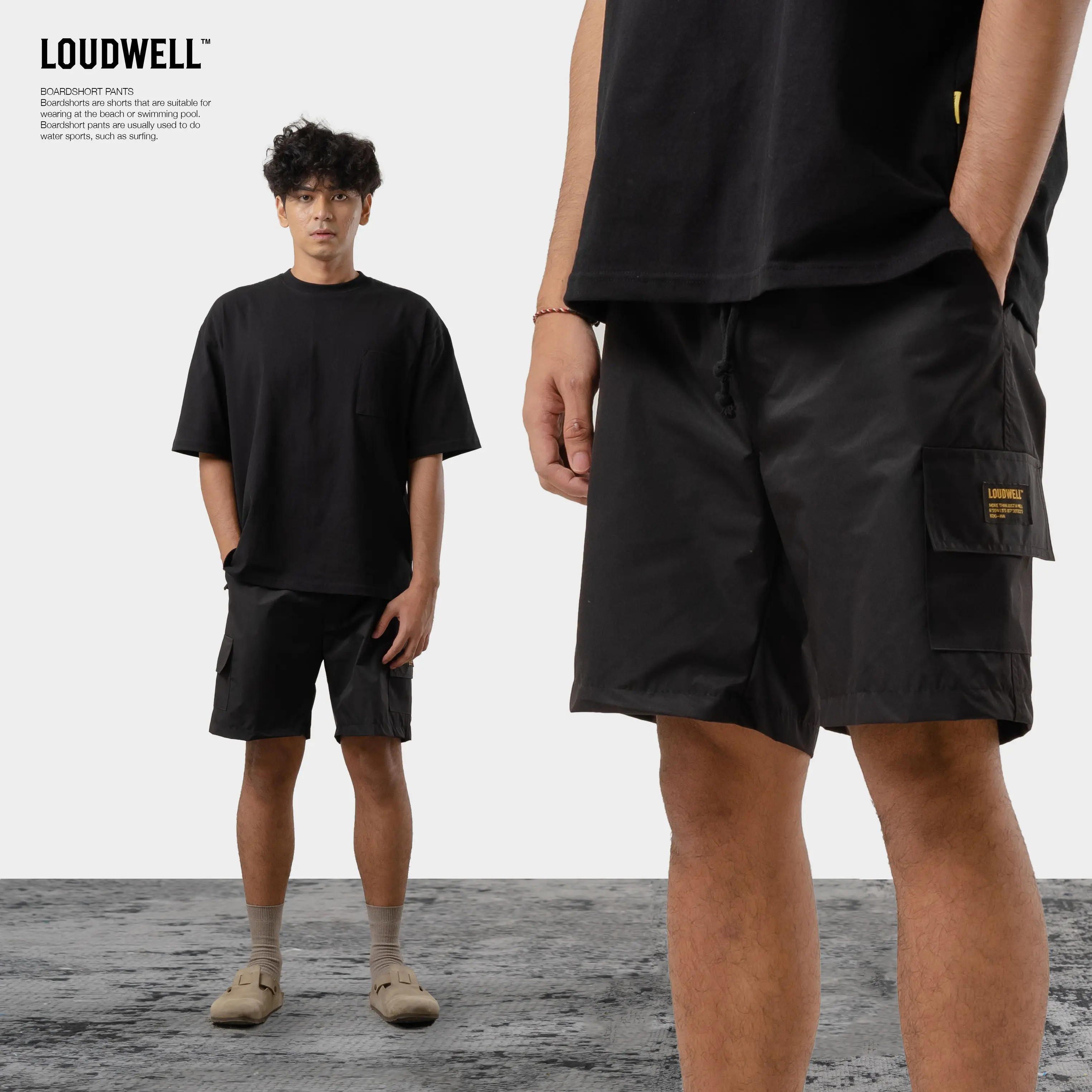 LOUDWELL CELANA PENDEK CARGO | BOARDSHORT CARGO PANTS PARASUT | CELANA SANTAI