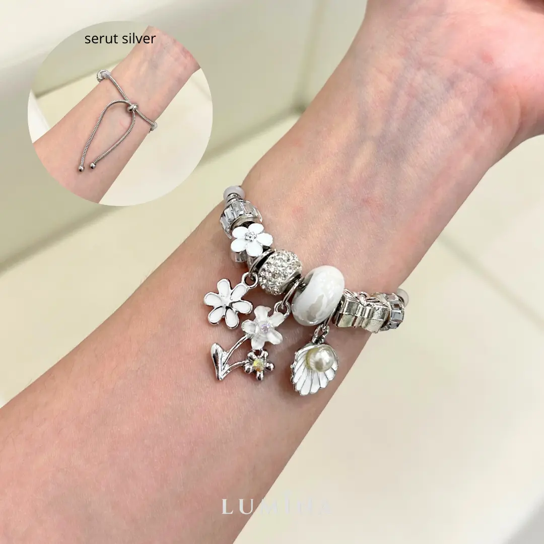 Bunga Silver Kerang (Serut, Titanium Grade A)