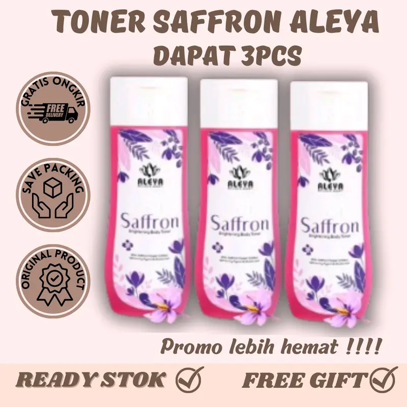 [3PCS] ALEA TONER BADAN SAFFRON ALEYA SAFFRON BRIGHTENING BODY TONER 100ml BY ALEYA 0